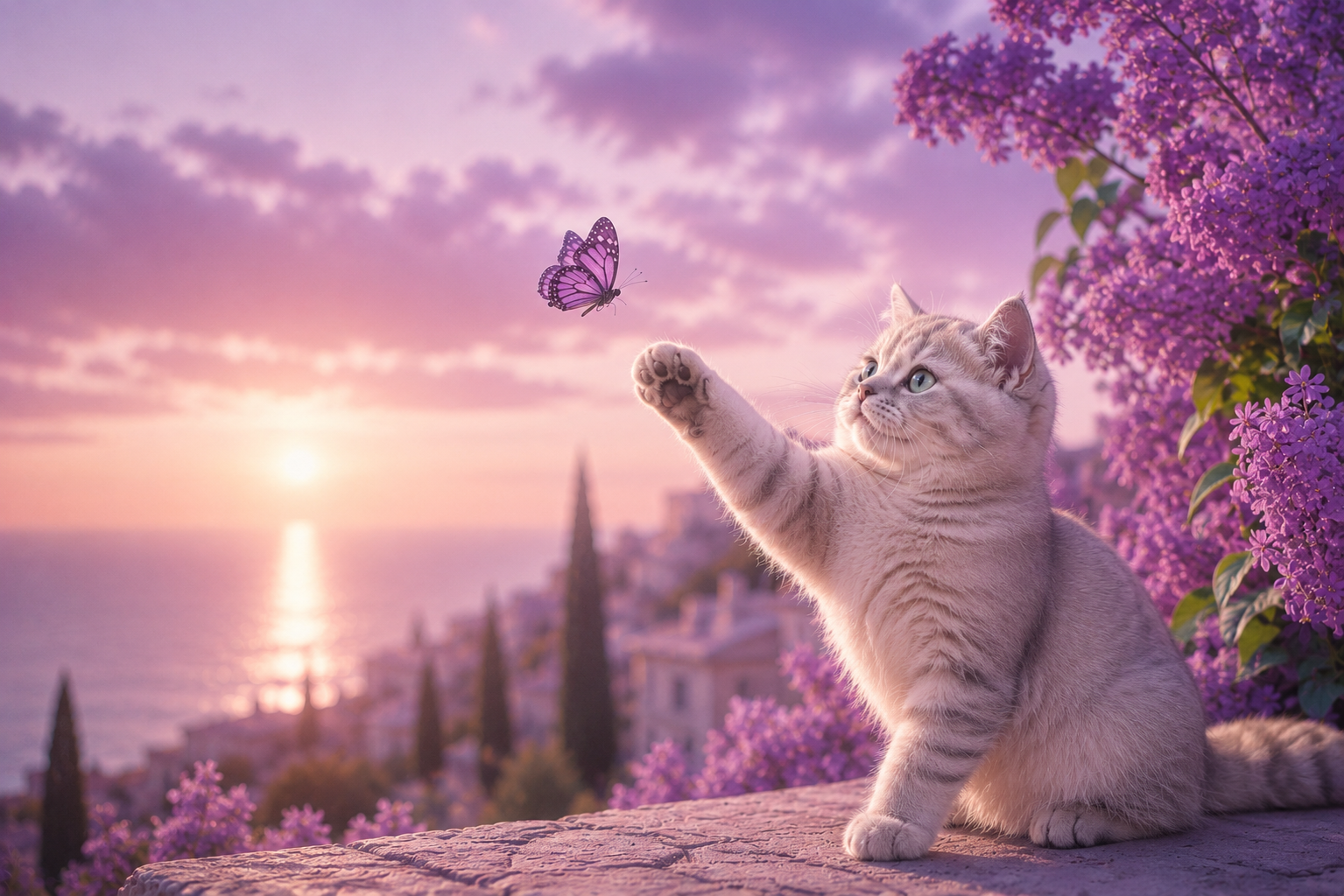 British Shorthair kittens at different development stages